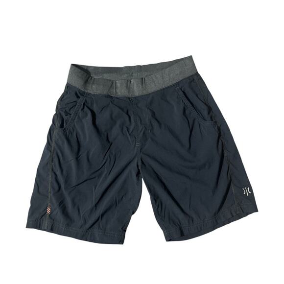 Rhone Shorts Mens M Black Training 8" Inseam Flat Front Pockets Drawstring - Picture 1 of 5